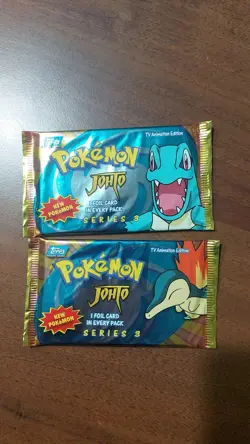 Pokemon x2 Booster Packs Topps Johto Series 3 Factory Sealed TOPPS 2001 rare - Image 1