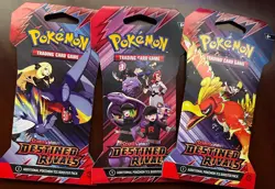 Pokemon Destined Rivals - 3 Sleaved Factory Sealed Booster Pack Bundle -ENGLISH - Image 1