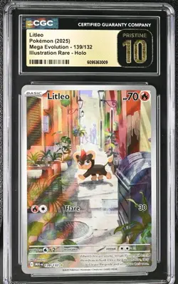 Litleo 139/132 Pokemon Mega Evolution Holo Illustration Rare CGC 10 PRISTINE - Image 1
