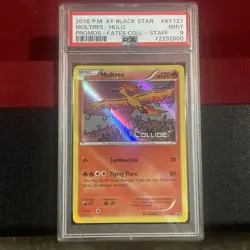 2016 Pokemon Fates Collide Black Star Promo STAFF Holo XY127 PSA MINT 9 MOLTRES - Image 1