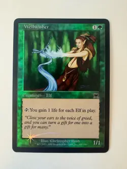 2002 Wellwisher Onslaught Foil, Lightly Played, Magic the Gathering MTG - Image 1