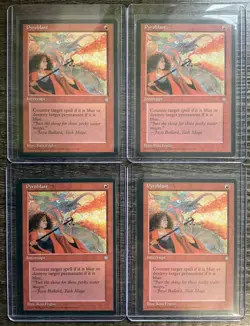 Lot of 4 - 1995 Magic the Gathering - Ice Age - Pryoblast #213 - MTG - Image 1