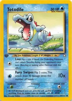 Pokemon - Totodile (81) #081/111 - Neo Genesis 1st Edition - Image 1