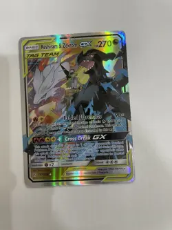 Reshiram&Zekrom GX 157/236 Cosmic Eclipse englisch Pokemon Karten NM - Image 1
