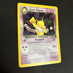 Dark Hypno 9/82 Team Rocket Pokemon Card TCG Vintage WOTC Holo Rare w/ SWIRL 💫 - Image 3