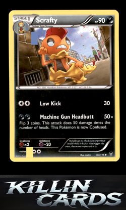Scrafty 67/111 Pokemon Uncommon XY - Furious Fists Card NM - Image 1