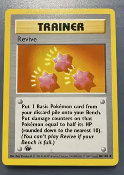 Revive 89/102 - 1st Edition SHADOWLESS - Pokemon Base Set Trainer - Image 1