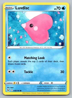 Pokemon TCG SWSH11: Lost Origin Luvdisc 038/196 - Image 1