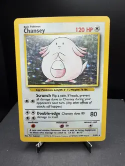 Pokemon TCG WOTC Base Set Chansey 3/102 Holo Rare Unlimited MP - Image 1