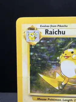 Pokemon TCG WOTC Base Set Raichu 14/102 Holo Rare Unlimited MP/Crease - Image 2