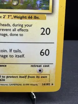 Pokemon TCG WOTC Base Set Raichu 14/102 Holo Rare Unlimited MP/Crease - Image 4