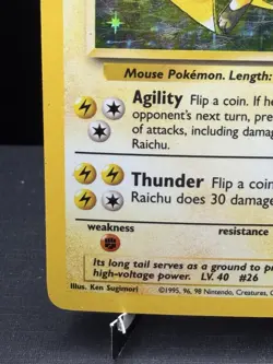 Pokemon TCG WOTC Base Set Raichu 14/102 Holo Rare Unlimited MP/Crease - Image 5