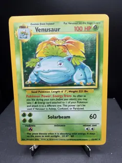 Pokemon TCG WOTC Base Set Venusaur 15/102 Holo Rare Unlimited MP - Image 1