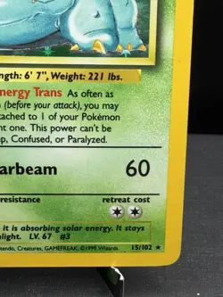 Pokemon TCG WOTC Base Set Venusaur 15/102 Holo Rare Unlimited MP - Image 4