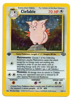 Pokemon Card: Clefable HOLO 1/64 Jungle Set 1st Edition Vintage Rare! PL - Image 1