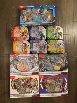 Pokemon Collection Boxes x5 Scarlet Violet Tins Paradox Destinies x6 / 55 Packs! - Image 1