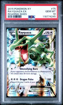 PSA 10 GEM MINT 2015 POKEMON XY ROARING SKIES #75 RAYQUAZA EX ROARING SKIES - Image 1