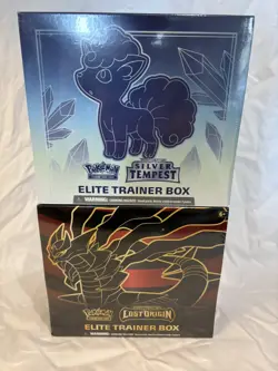 Pokemon Silver Tempest ETB and Lost Origin ETB New Sealed Lot Of 2 Boxes - Image 1