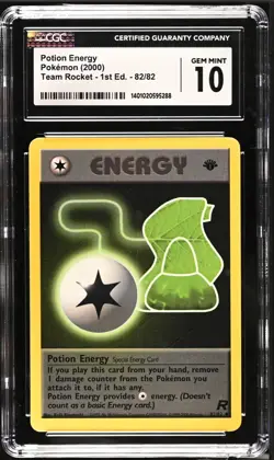 Pokemon 2000 Potion Energy 82/82 Team Rocket First Edition GEM MINT CGC 10 - Image 1