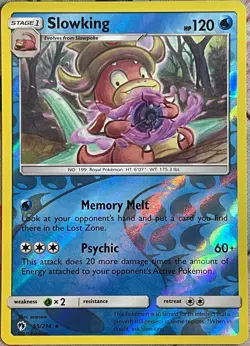 Slowking Reverse Holo Rare - 55/214 - Lost Thunder Pokemon 2018 - Image 1