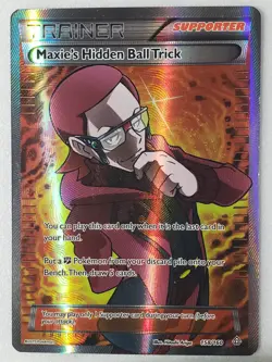 ULTRA RARE Maxie's Hidden Ball Trick 158/160 LP - XY Primal Clash Pokemon Card - Image 1