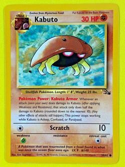 Kabuto NM Unplayed Card Fossil Set 50/62 Pokemon WOTC 1999 - Image 1
