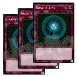 Yugioh - Gravity Bind x 3 - NM - Plus Free Holographic Card - Image 1