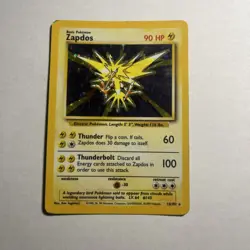 Pokemon TCG Zapdos Base Set Holo Unlimited Rare Card 16/102 - HP/C - Image 1