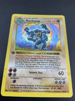 SHADOWLESS WOTC - Machamp 8/102 - Base Set - Holo Rare Pokemon Card (A) - Image 1