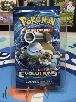 EMPTY XY Evolutions Booster Pack Blastoise Artwork (Open) NO CARDS - Image 1
