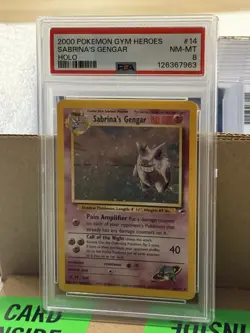 Sabrina's Gengar Holo Card PSA 8 Gym Heroes Unlimited Edition 014/132 - Image 1