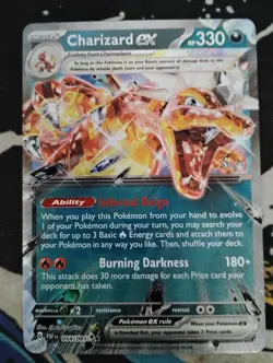 Pokemon TCG Charizard EX Scarlet & Violet Paldean Fates Double Rare Card 054/091 - Image 1