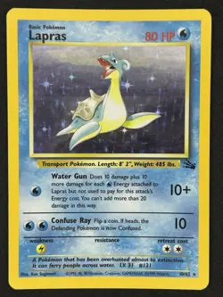 Pokemon TCG Lapras Fossil Holo Unlimited Rare Card 10/62 1999 WOTC ⭐ LP ⭐ - Image 1