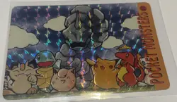 Pikachu Ash Pokemon 1996 Pocket Monsters Vending Sticker Card Prizm Rare #21 - Image 1