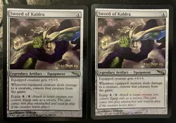 Sword of Kaldra Artifact Mirrodin Prerelease Promo Foil x2 - Image 1