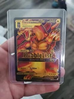 Ultimate Charizard Vmax Black Foil Fan Art Vinyl Collector Card - Image 1