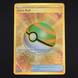 Pokemon TCG Card Nest Ball 255/198 Scarlet Violet Base Gold Hyper Rare - NM - Image 1