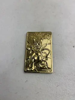 Pokemon 23K Gold Plated Mewtwo Trading Card 1999 Burger King Limited Edition - Image 1