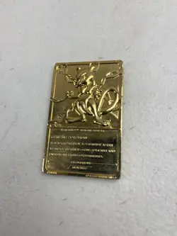 Pokemon 23K Gold Plated Mewtwo Trading Card 1999 Burger King Limited Edition - Image 2