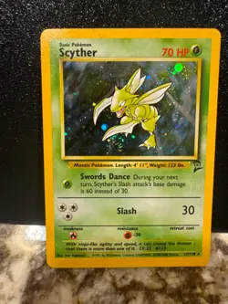 Scyther 17/130 Holo Rare w/Swirl 🌀Base Set 2 - WOTC Vintage Pokemon Card /NM - Image 1