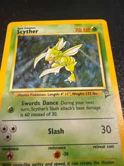 Scyther 17/130 Holo Rare w/Swirl 🌀Base Set 2 - WOTC Vintage Pokemon Card /NM - Image 2