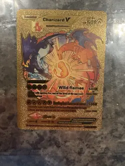 Charizard V Gold Foil Fan Art Vinyl Collector Pokemon Card HP508 LV91 V Evoluti - Image 1