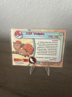Pokemon 2000 Topps #37 Vulpix Chrome Card - TV Animation Series - Near Mint - Image 2