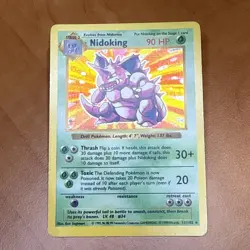 Pokemon Cards: Base Set Shadowless Rare Holo: Nidoking 11/102 - Image 1