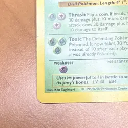 Pokemon Cards: Base Set Shadowless Rare Holo: Nidoking 11/102 - Image 5
