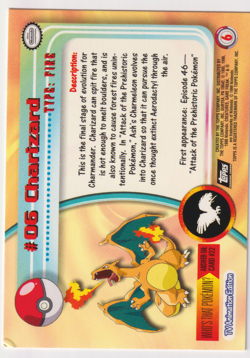 Charizard #6 1999 Topps TV Pokemon Card - Image 2