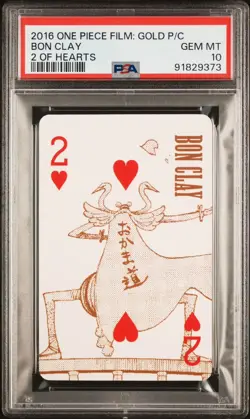 PSA 10 Gem Bon Clay 2 Of Hearts One Piece Film Gold Poker Playing Cards 2016 - Image 1