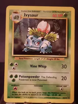 Pokemon Card: Ivysaur Base Set 030/102 Non Holo ( LP ) - Image 1
