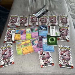 Pokemon Cards. 12 Opened Packs Of Blooming Waters 151 Scarlet & Violet. - Image 1