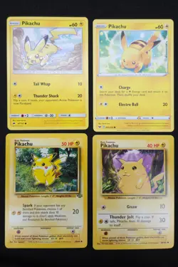 Pikachu - 4 card lot from various sets - Base, Jungle and more PokemonTCG - Image 1